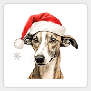 Whippet Christmas Magnet